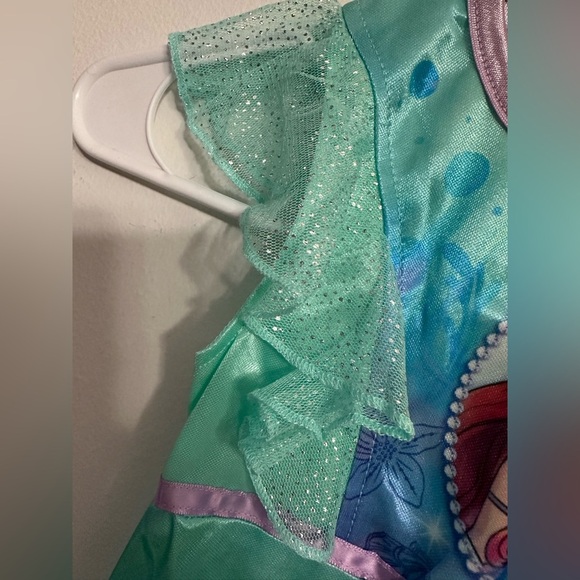 Disney Ariel long nightgown blue purple teal watercolor size 4 child toddler - Picture 5 of 7